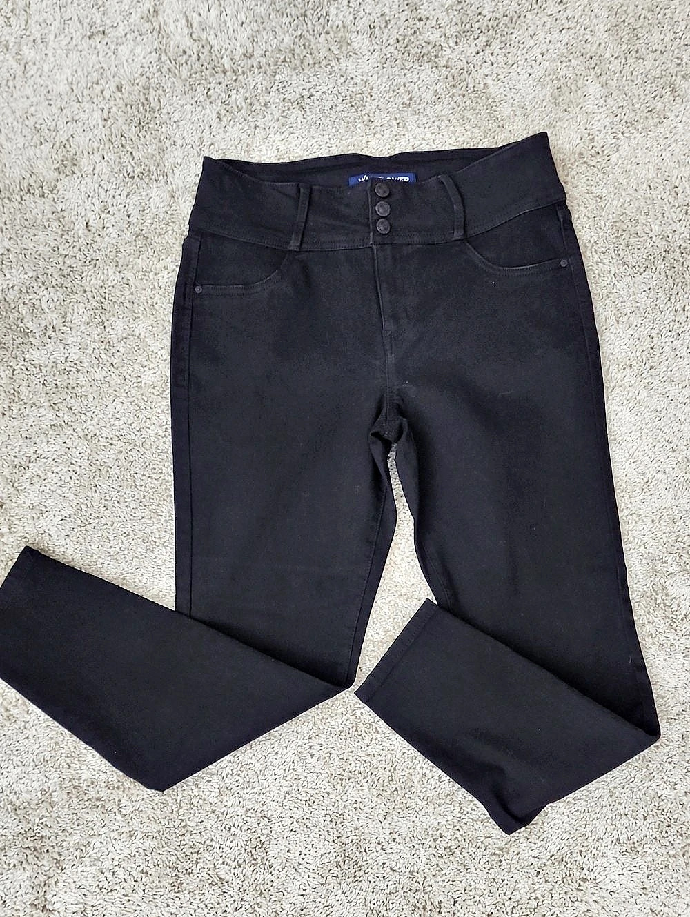 WallFlower Insta Soft Mid-Rise 3-Button Skinny Jeans Black Waist 11